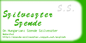 szilveszter szende business card